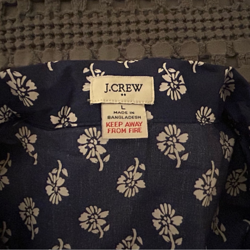 J. Crew Navy and White Floral Pajama Set - Picture 2 of 3